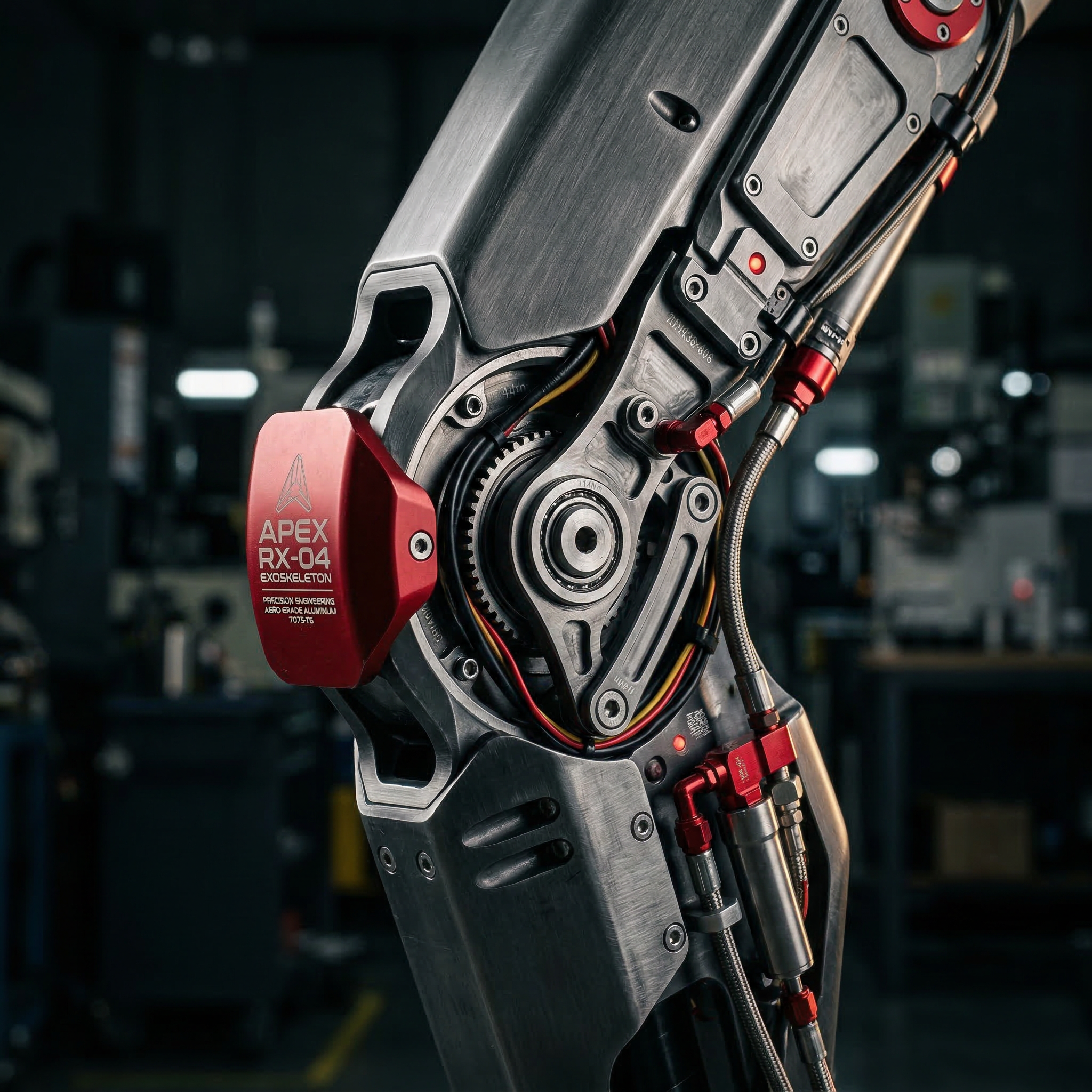 Detail of the Exyvex exoskeleton precision mechanism